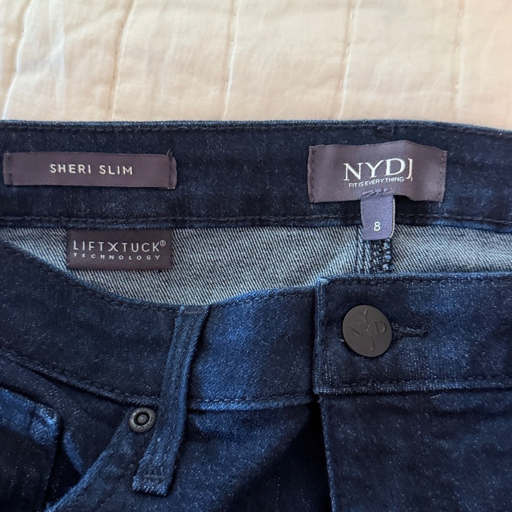 NYDJ Sheri Slim Dark Indigo Jeans. Size 8 - Picture 2 of 8
